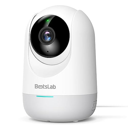 BOTSLAB Smart Pan Tilt Camera, 2K WiFi Indoor Home Security Dome Camera with Human and Motion Detection, Night Vision Baby Monitor, Compatible with Alexa