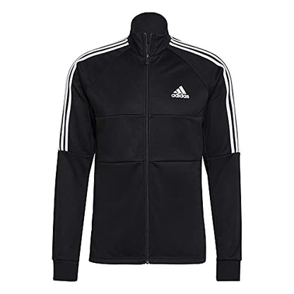 adidas Men's AEROREADY Sereno Cut 3-Stripes Slim Track Top, Black/White, Small