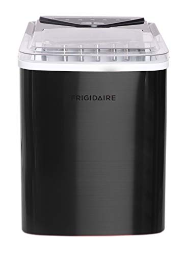 Frigidaire EFIC123-SSBLACK Compact Countertop Ice Maker, 26lbs of Ice per day, Black Stainless