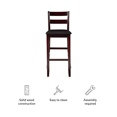 Linon Merlot Soho Armless Barstool Triena Stool, Bar Height