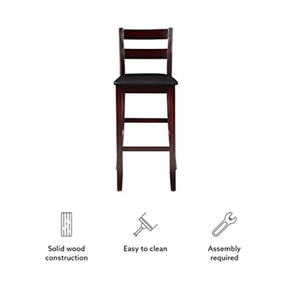 Linon Merlot Soho Armless Barstool Triena Stool, Bar Height