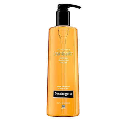Neutrogena Rainbath Refreshing & Cleansing Shower & Bath Gel, Moisturizing Daily Body Wash Cleanser, Bath Gel & Shaving Gel for Soft Skin, Lathering Body Wash in Original Scent, 32 fl. oz