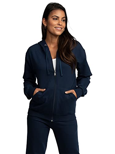 Fruit of the Loom Men's Eversoft Fleece Sweatshirts & Hoodies, Full Zip-Navy, Medium