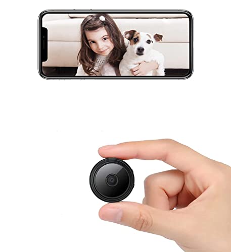 Augele Mini Camera WiFi Wireless Nanny Cam, 1080p HD Home Security Camera,Night Vision Indoor/Outdoor Small Dog Pet Camera for Mobile Phone Applications in Real Time