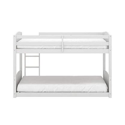 Hillsdale Alexis Contemporary Wood Arch Twin Over Twin Floor Bunk Bed with Slats, White