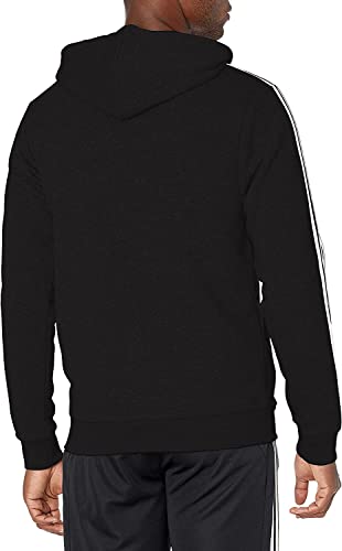 adidas Men's Essentials Fleece 3-Stripes Full-Zip Hoodie, Black, Medium