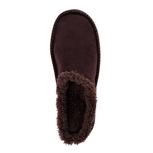 MUK LUKS mens Men's Faux Suede Clogs Slipper, Brown, 9-Aug US