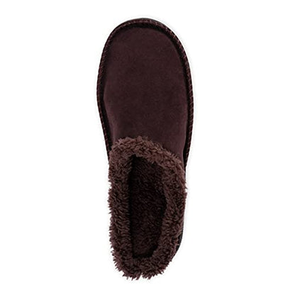 MUK LUKS mens Men's Faux Suede Clogs Slipper, Brown, 9-Aug US