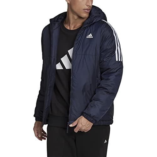 adidas Men's Essentials Insulated Hooded Jacket, Ink, Medium