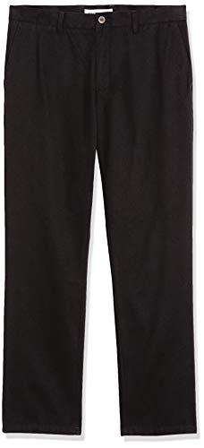 Amazon Essentials Men's Slim-Fit Wrinkle-Resistant Flat-Front Chino Pant, Black, 28W x 30L
