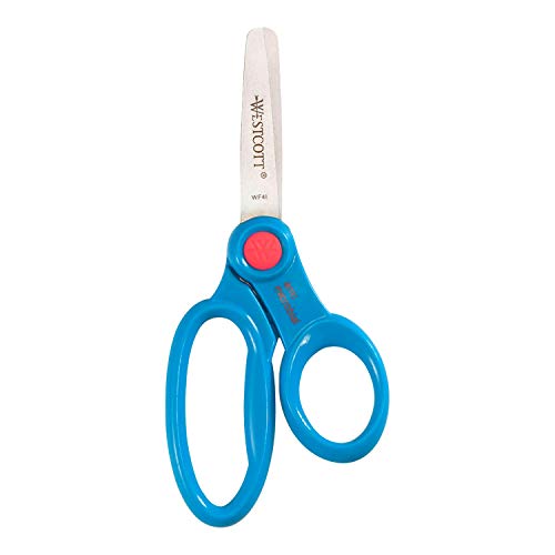 Westcott 14871 Right- and Left-Handed Scissors, Kids' Scissors, Ages 4-8, 5-Inch Blunt Tip, Assorted, 12 Pack