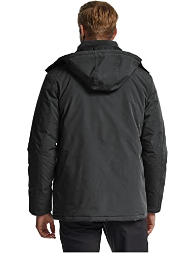Ampake Men's Thicken Puffer Coats Parka Winter Jackets With Removable Hood (Grey,L)