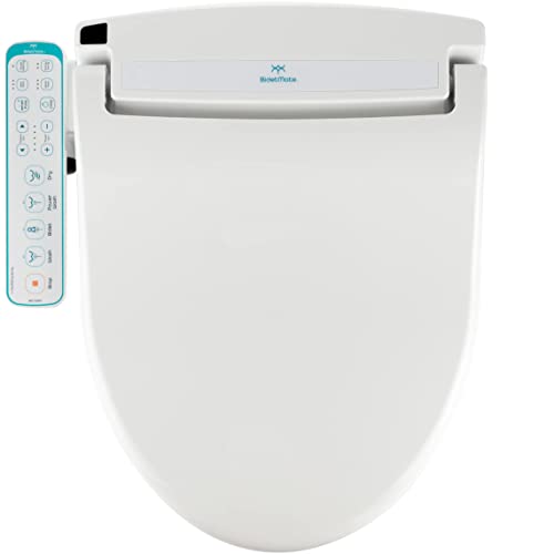 BidetMate 1000 Series Electric Bidet Heated Smart Toilet Seat with Heated Water, Side Control Panel, and Warm Air Dryer - Adjustable and Self-Cleaning - Multiple Wash Settings - Elongated