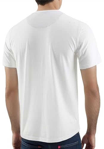 HARBETH Men's Casual Soft Athletic Regular Fit Short Sleeve Active Sports Henley Jersey Shirts White/Navy 2Pack L