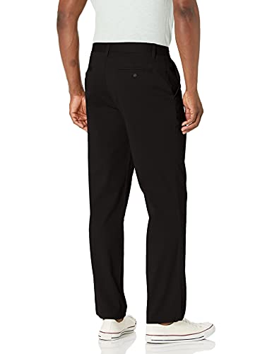 Nautica mens Classic Fit Flat Front Stretch Solid Chino "Deck" Business Casual Pants, True Black, 38W x 32L US