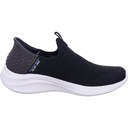 Skechers Women's Hands Free Slip Ins Ultra Flex 3.0 Smooth Step Sneaker, Black, 7.5