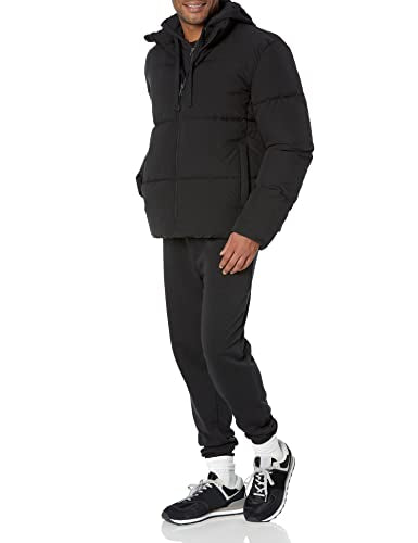 Amazon Essentials Men's Mock Neck Puffer (Available in Big & Tall), Black, Medium