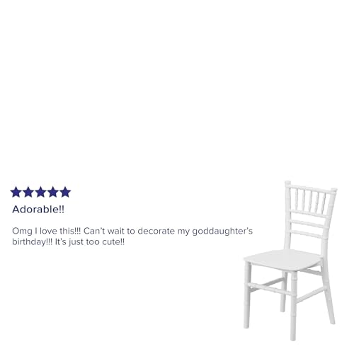 Flash Furniture HERCULES 10 Pack Childâ€™s White Resin Party and Event Chiavari Chair for Commercial & Residential Use