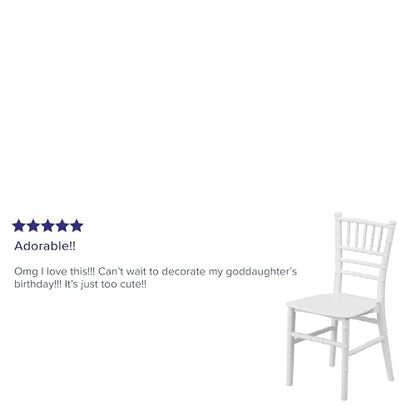 Flash Furniture HERCULES 10 Pack Childâ€™s White Resin Party and Event Chiavari Chair for Commercial & Residential Use
