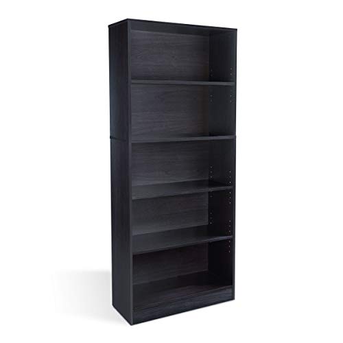 Atlantic Oskar 5-Shelf Multipurposed Bookcase & Storage Cabinet, PN 38408139, in Espresso