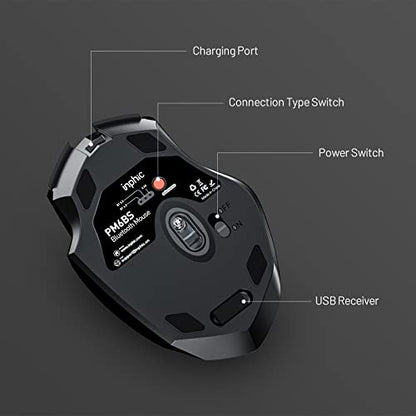 INPHIC Bluetooth Mouse, 3 Modes Bluetooth 5.0&4.0 Mouse 2.4G Rechargeable Wireless Mouse with 6 Buttons, Ergonomic Computer Mouse for Laptop, Computer, Mac, PC etc.