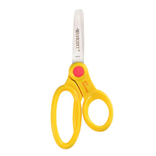 Westcott 14871 Right- and Left-Handed Scissors, Kids' Scissors, Ages 4-8, 5-Inch Blunt Tip, Assorted, 12 Pack