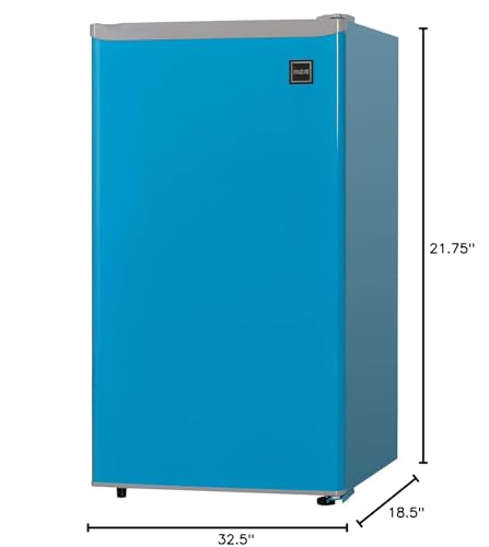 RCA RFR321-FR320/8 IGLOO Mini Refrigerator, 3.2 Cu Ft Fridge, Blue