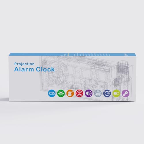 Digital Projection Alarm Clocks for Bedrooms - Large LED Display, 180° Rotatable Projector, 5-Level Dimmer,USB Charger,Battery Backup,Loud Dual Alarms for Kids Elderly,Heavy Sleepers,Snooze,12/24H,DST