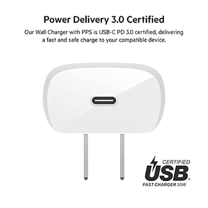 Belkin 30 Watt USB C Wall Charger - USB Type C Charger Fast Charging for Apple iPhone 14, 14 Pro, 14 Pro Max, 13, 13 Pro, 13 Pro Max, Galaxy S21 Ultra, iPad, AirPods & More - USBC Charger (Pack of 2)