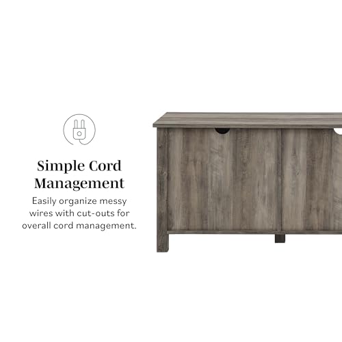 Walker Edison Portsmouth Classic 2 Glass Door TV Stand for TVs up to 80 Inches, 70 Inch, Dark Walnut