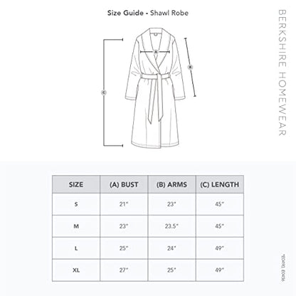 Berkshire Extra Fluffy Women's Robe,Soft Light Plush,High Pile Bathrobe,Large,Smoke Gray