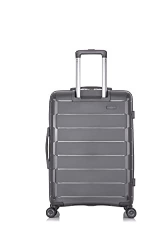 Rockland Vienna Hardside Luggage with Spinner Wheels, Grey, 3-Piece Set (20/24/28)