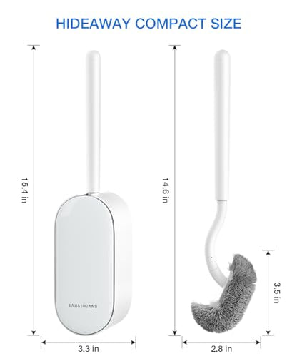 Toilet Bowl Brush and Holder, OSCIOSS Toilet Brush Set with Ergonomic Design, Compact Size, Durable Bristles, Toilet Brushes & Holders for Dead Corner Clean, White
