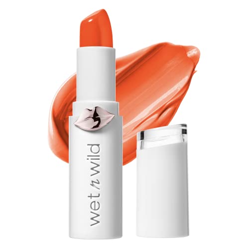 Lipstick By Wet n Wild Mega Last High-Shine Lipstick Lip Color Makeup, Orange Tanger-ring the Alarm