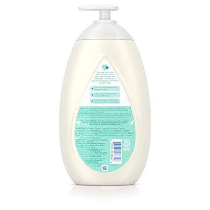 Johnson's CottonTouch Newborn Baby Face and Body Lotion, Hypoallergenic Moisturization for Baby's Skin, Made with Real Cotton, Paraben-Free, Sulfate-Free, Dye-Free, 27.1 fl. oz