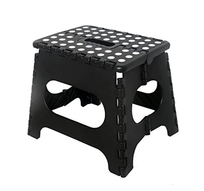 Fisiei Step Stool,Step stools for Adults,Folding Step Stool,Folding Stool,Foldable Stool,Small Step Stool for Kitchen,Bathroom,Living Room,Bedroom, Office, etc. (Black 13inch)