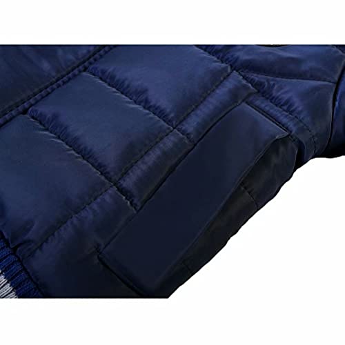 AMIYAN Toddler Boys Girls Down Jacket Hooded Thickened Warm Winter Snowsuit Coat Outerwear(Blue, 1-2T)