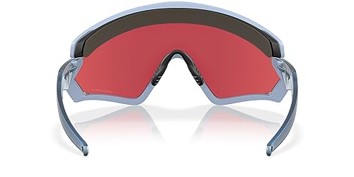 Oakley Men's OO9418 Wind Jacket 2.0 Rectangular Sunglasses, Matte Transparent Stonewash/Prizm Snow Sapphire, 45 mm