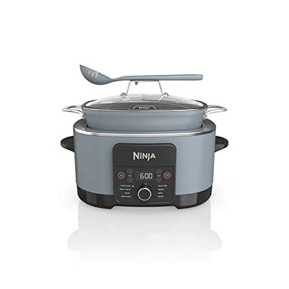Ninja MC1001 Foodi PossibleCooker PRO 8.5 Quart Multi-Cooker, with 8-in-1 Slow Cooker, Dutch Oven, Steamer & More, Glass Lid Integrated Spoon, Nonstick, Oven Safe Pot to 500°F, Sea Salt Gray