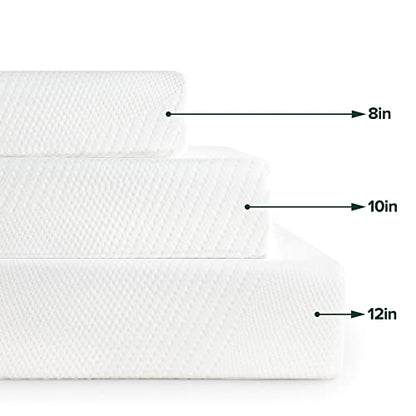 Zinus 10 Inch Green Tea Essential Memory Foam Mattress/Bed-in-a-Box/Affordable Mattress/CertiPUR-US Certified, Twin, White