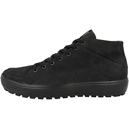 ECCO Men's Soft 7 Tred Urban Bootie Hydromax Water-Resistant Sneaker, Black Nubuck, 10-10.5