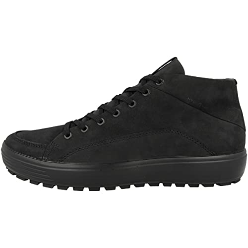 ECCO Men's Soft 7 Tred Urban Bootie Hydromax Water-Resistant Sneaker, Black Nubuck, 10-10.5