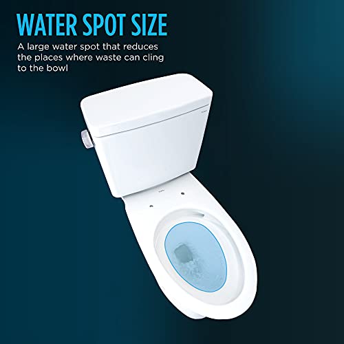 TOTO Drake Two-Piece Elongated 1.6 GPF Universal Height TORNADO FLUSH Toilet with CEFIONTECT, Cotton White - CST776CSFG#01