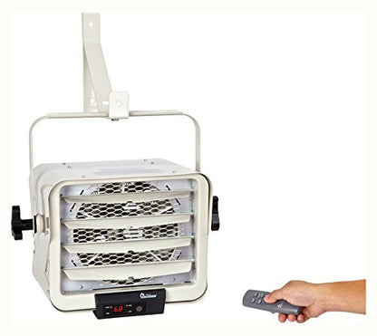 Dr. Infrared Heater DR-975 7500-Watt 240-Volt Hardwired Shop Garage Electric Heater, Wall/Ceiling Mounted with Remote Controlled Thermostat Gray