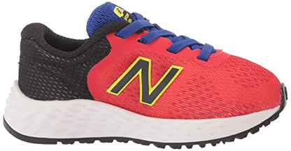 New Balance Kid's Fresh Foam Arishi V2 Bungee Running Shoe, Neo Flame/Black/Lemonade, 12.5 Little Kid