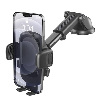 DYT Dashboard & Windshield Universal Car Mount Phone Holder, Compatible with iPhone, Samsung, Google, and More (Black)