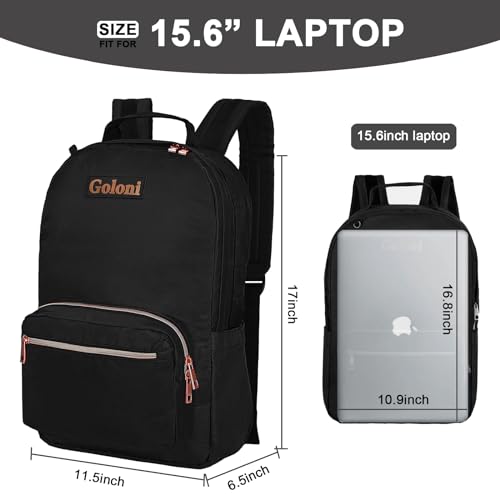 Goloni 15.6 Inch Laptop Backpack School bag for Women Girl Work Bag, Cute Womens Travel Backpack Purse, Waterproof Backpacks Nurse Stylish Travel Bags Casual Daypacks for College, Business