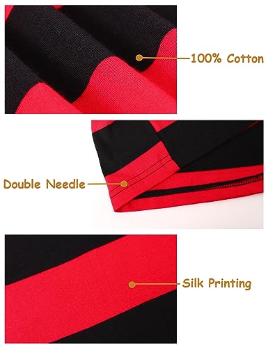 A&J DESIGN Red and Black Striped Pajamas Set for Toddler Boys Girls Pjs for Kids 6 Years
