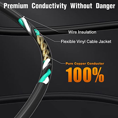 DuraTech Extension Cord 20 ft, Outdoor Extension Cord, 16/3 SJTW, 13 Amps, Heavy Duty Extension Cord for Power Tools, Black