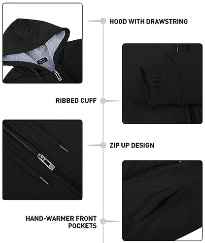 GEEK LIGHTING Hoodies for Men Sweatshirts Zip Up Jacket Sherpa Lined Fleece Sweatshirts